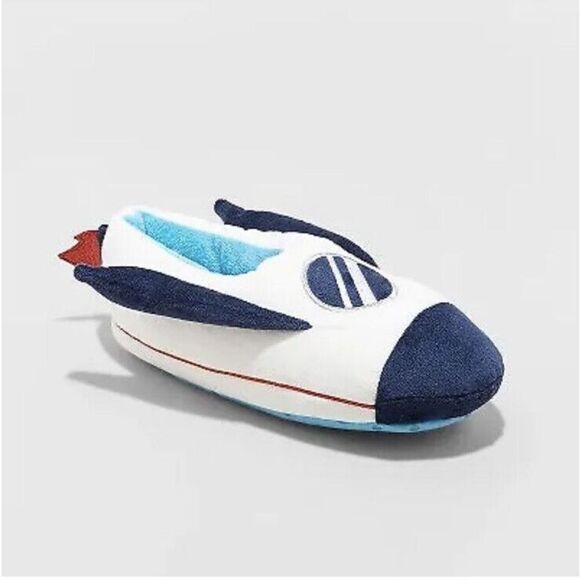 Rocket Spaceship Cat & Jack Slippers NWT Kids Boys Size Sz 2/3 - Picture 1 of 4
